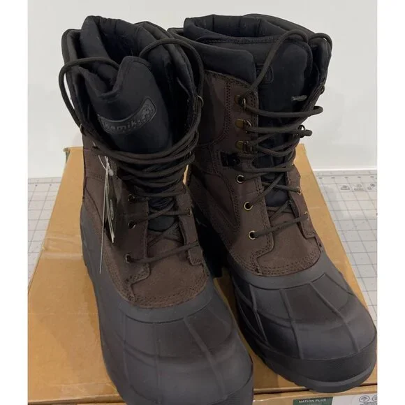 Kamik Men's NationPlus Waterproof Insulated Boots Sz. 12 Dark Brown -40 degrees - Picture 3 of 15